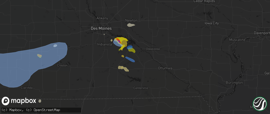 Hail map in Hamilton, IA on June 5, 2026