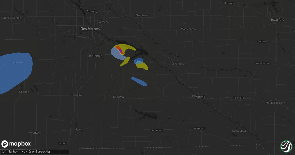 Hail map in Hamilton, IA on June 5, 2026