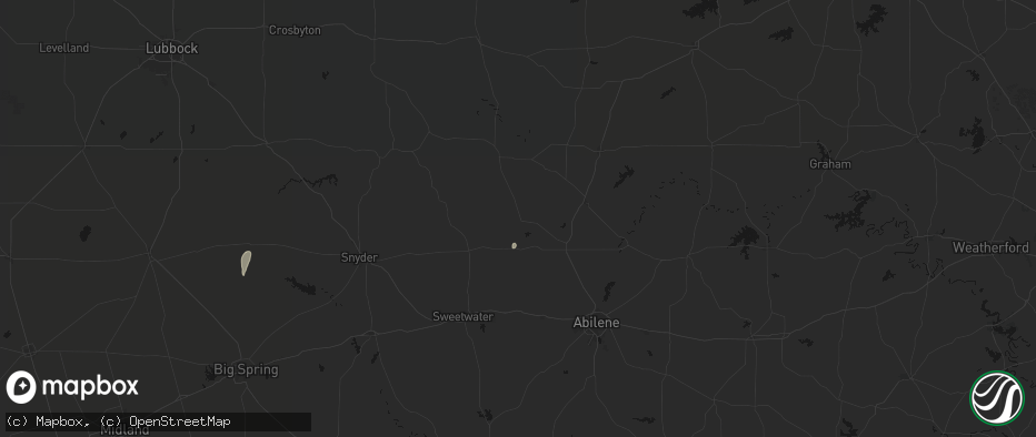 Hail map in Hamlin, TX on June 5, 2026
