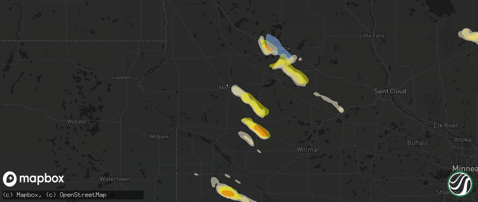 Hail map in Hancock, MN on June 5, 2026