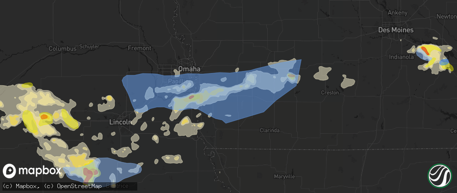 Hail map in Hastings, IA on June 5, 2026