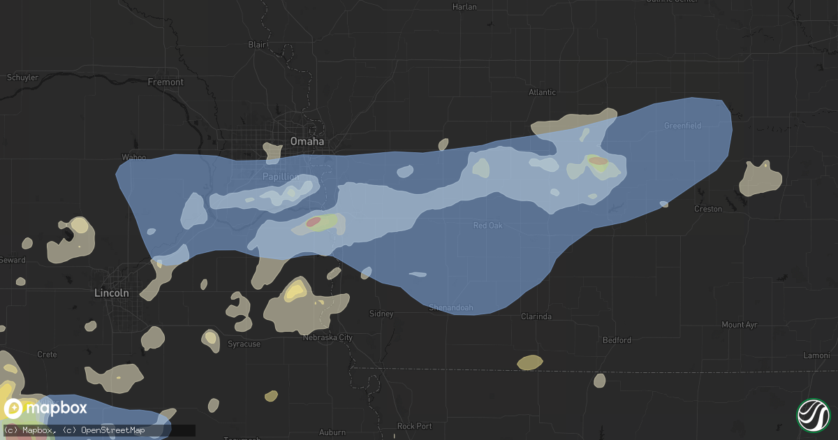 Hail map in Hastings, IA on June 5, 2026