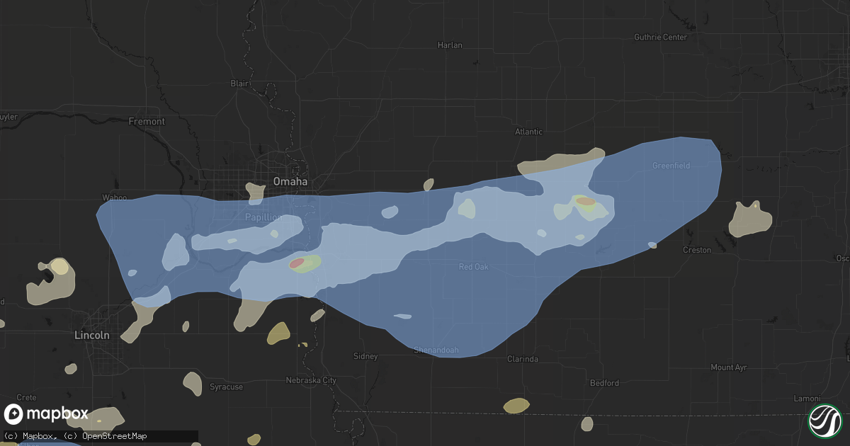 Hail map in Henderson, IA on June 5, 2026