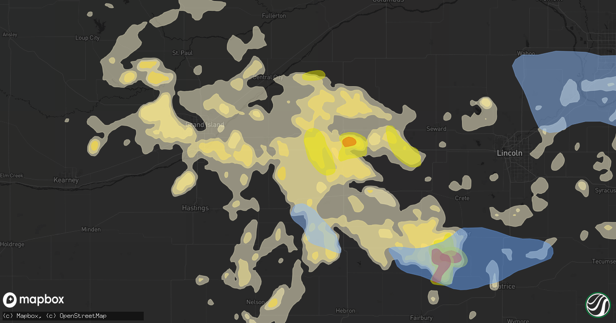 Hail map in Henderson, NE on June 5, 2026