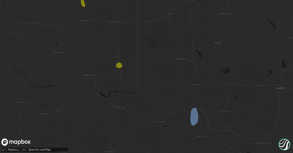 Hail map in Hollis, OK on June 5, 2026