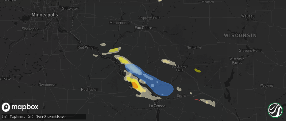 Hail map in Independence, WI on June 5, 2026
