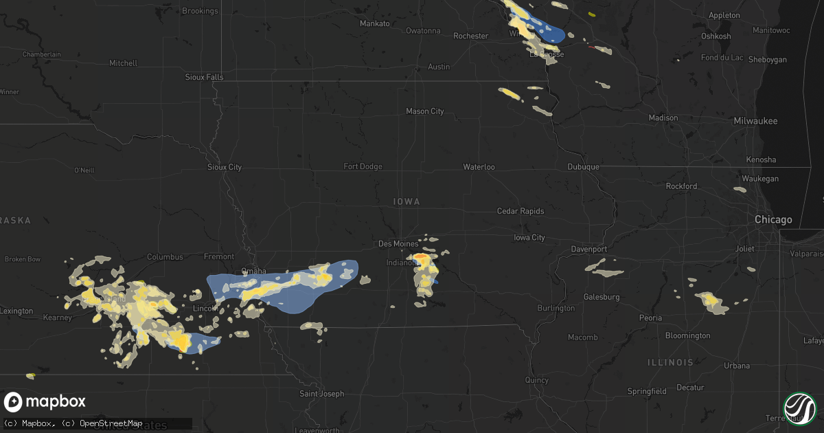 Hail map in Iowa on June 5, 2026