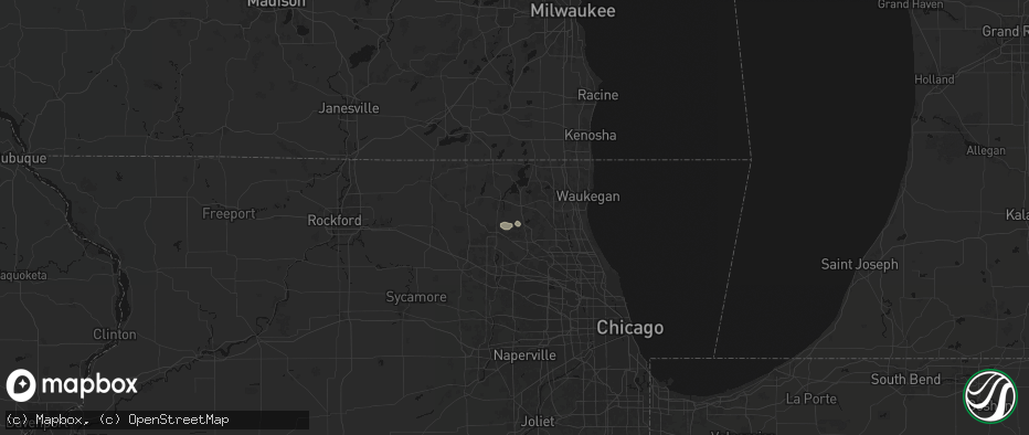 Hail map in Island Lake, IL on June 5, 2026