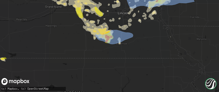 Hail map in Jansen, NE on June 5, 2026