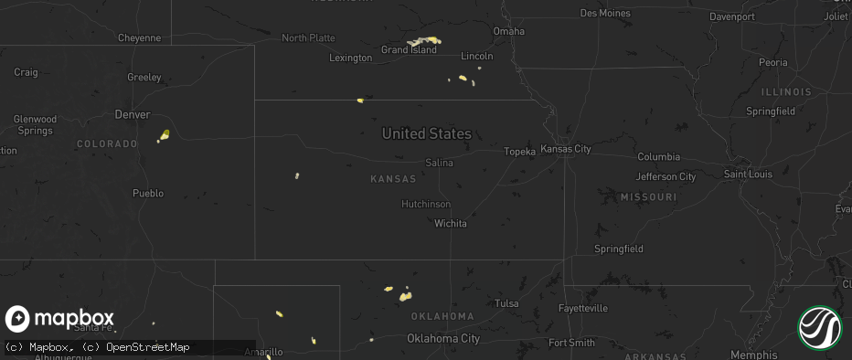 Hail map in Kansas on June 5, 2026