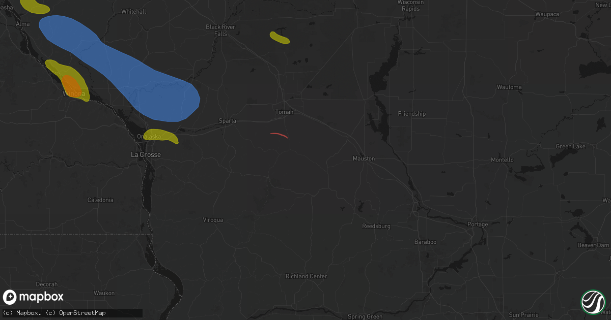 Hail map in Kendall, WI on June 5, 2026