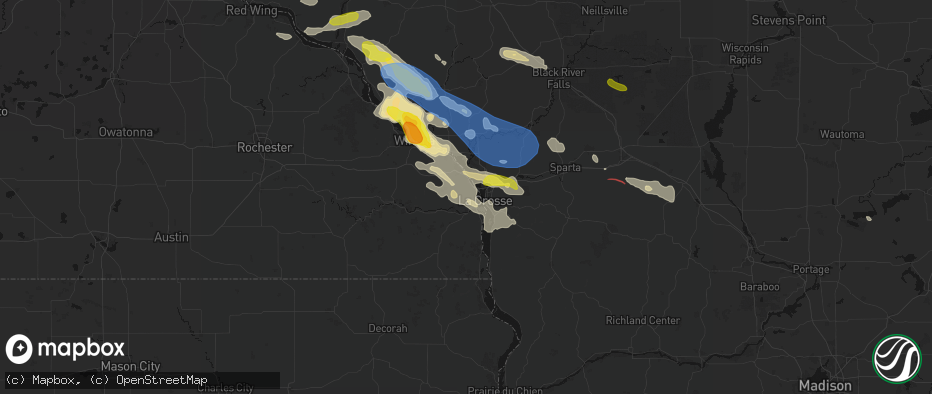 Hail map in La Crescent, MN on June 5, 2026