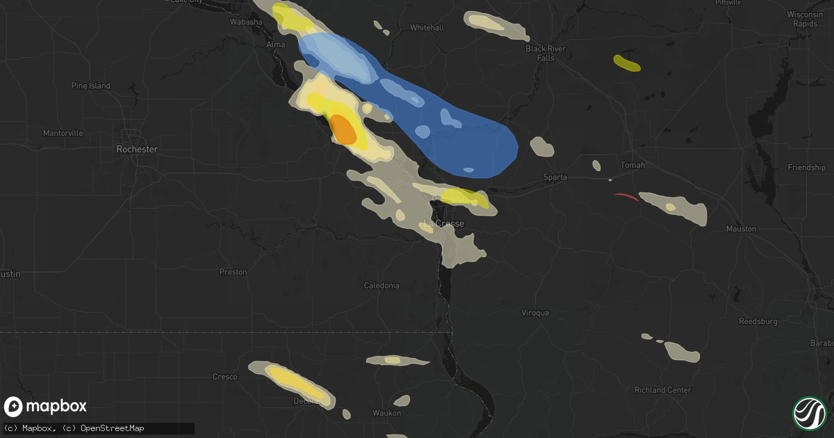 Hail map in La Crescent, MN on June 5, 2026