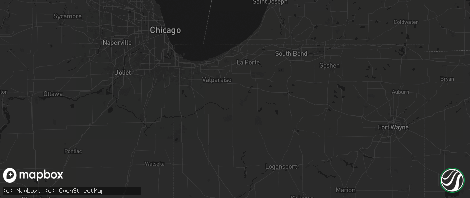 Hail map in La Crosse, IN on June 5, 2026