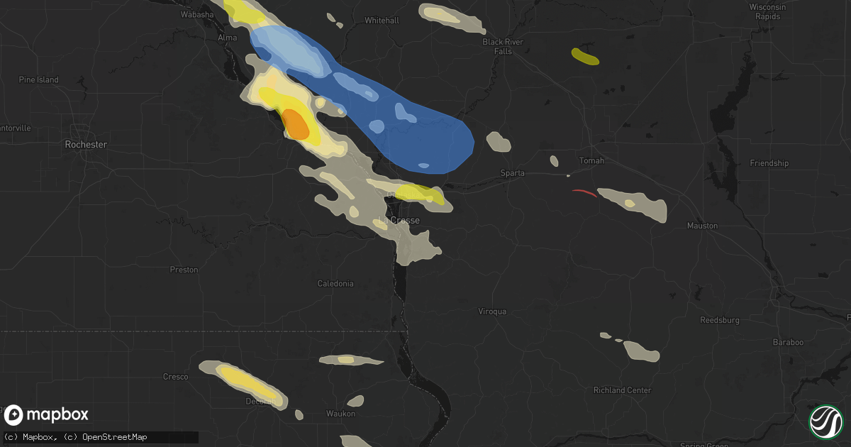 Hail map in La Crosse, WI on June 5, 2026