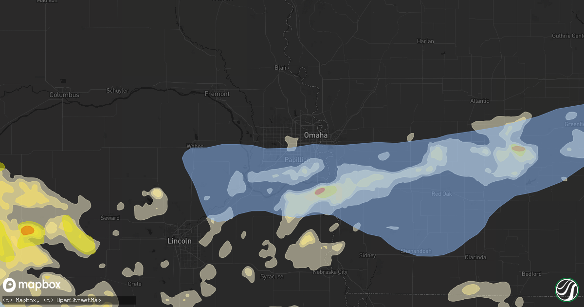 Hail map in La Vista, NE on June 5, 2026