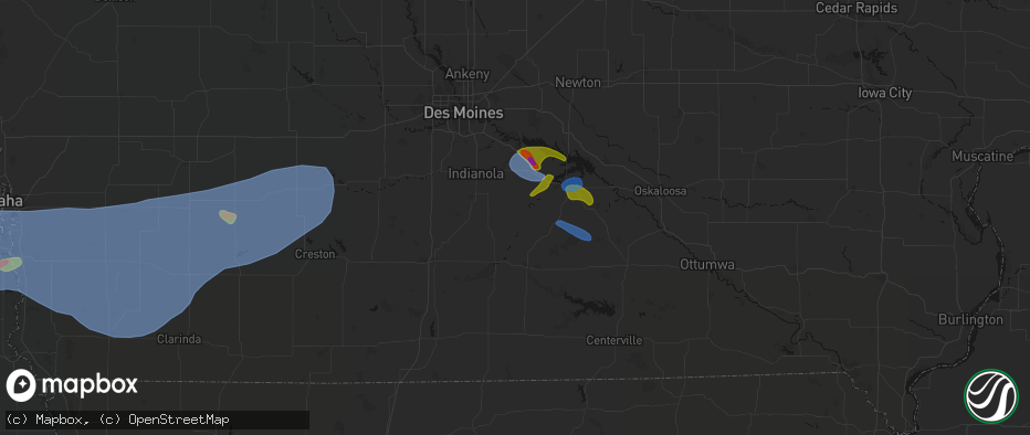 Hail map in Lacona, IA on June 5, 2026