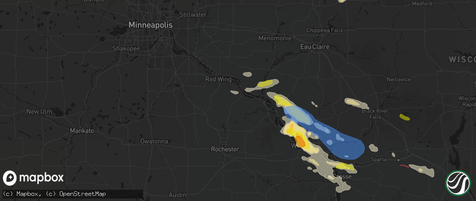 Hail map in Lake City, MN on June 5, 2026