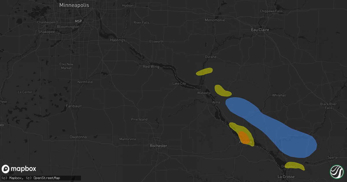 Hail map in Lake City, MN on June 5, 2026