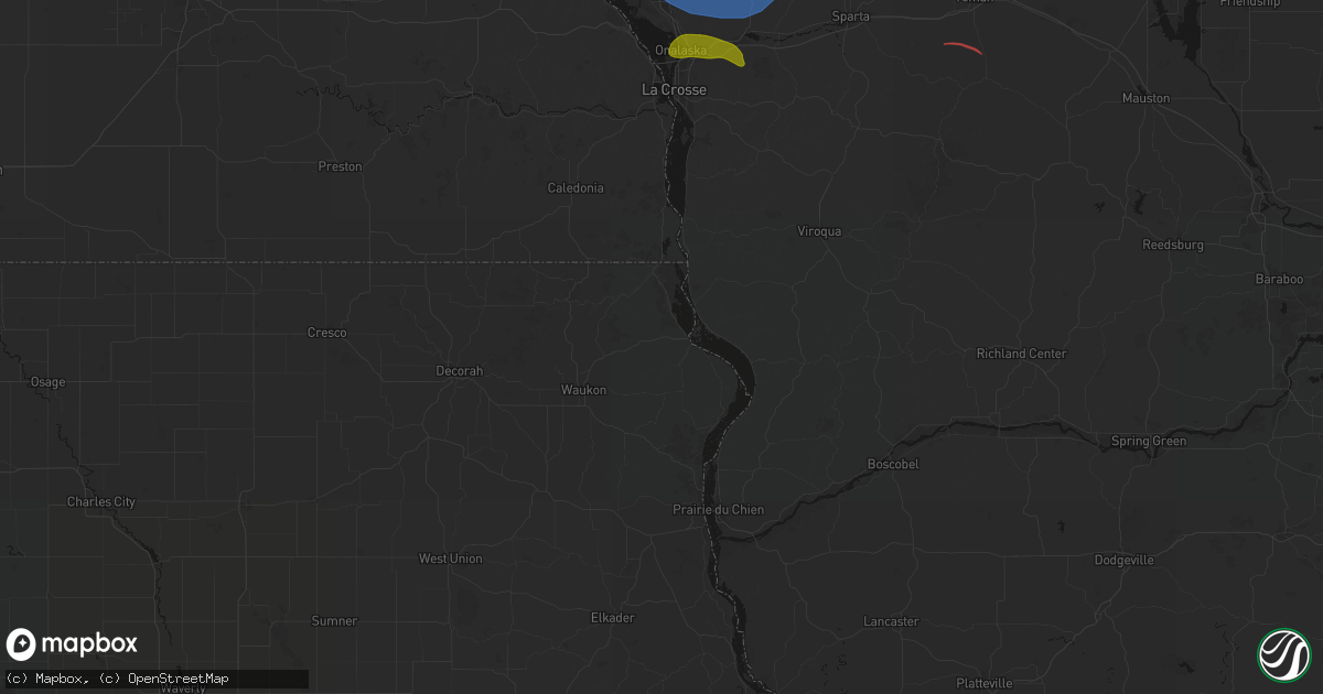 Hail map in Lansing, IA on June 5, 2026