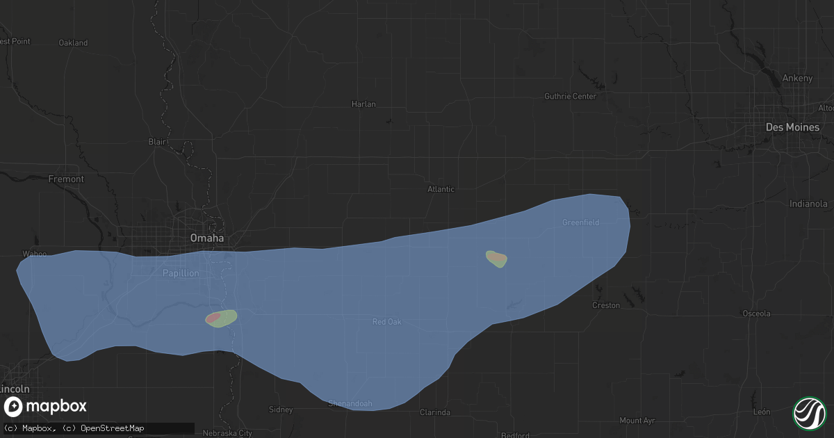 Hail map in Lewis, IA on June 5, 2026