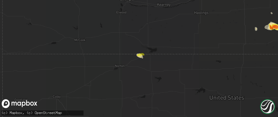 Hail map in Long Island, KS on June 5, 2026