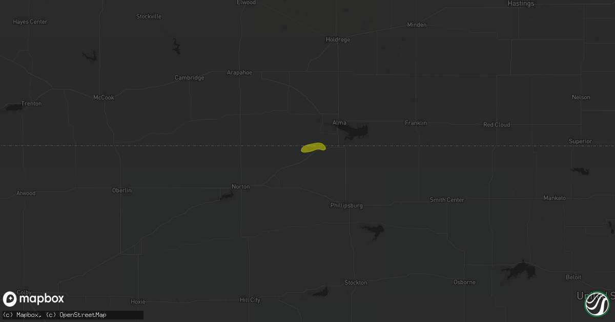 Hail map in Long Island, KS on June 5, 2026
