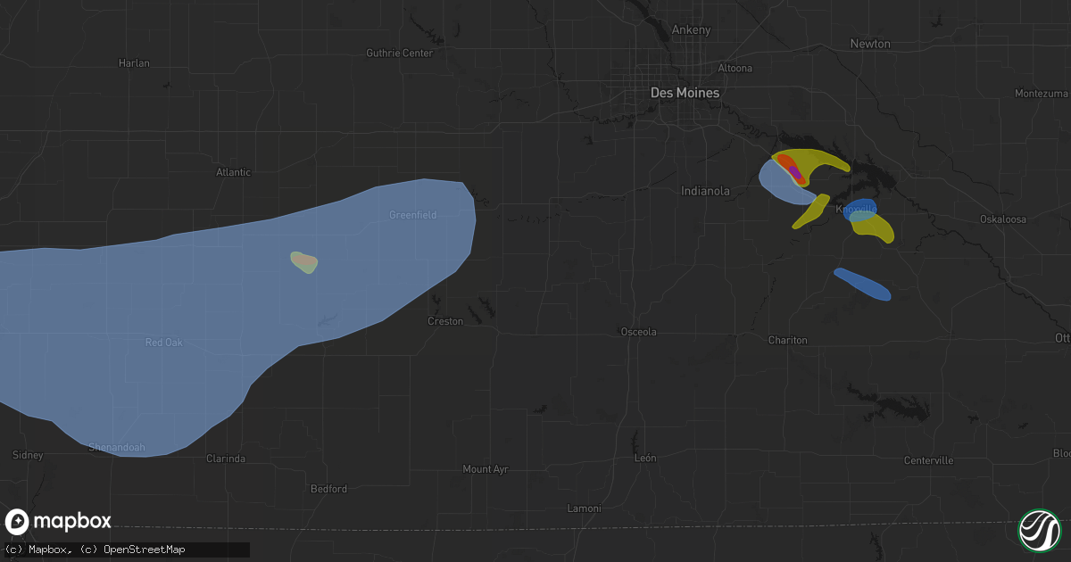Hail map in Lorimor, IA on June 5, 2026