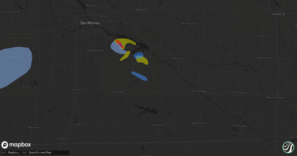 Hail map in Lovilia, IA on June 5, 2026