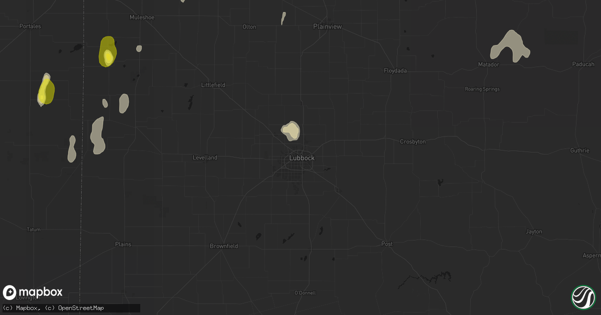 Hail map in Lubbock, TX on June 5, 2026