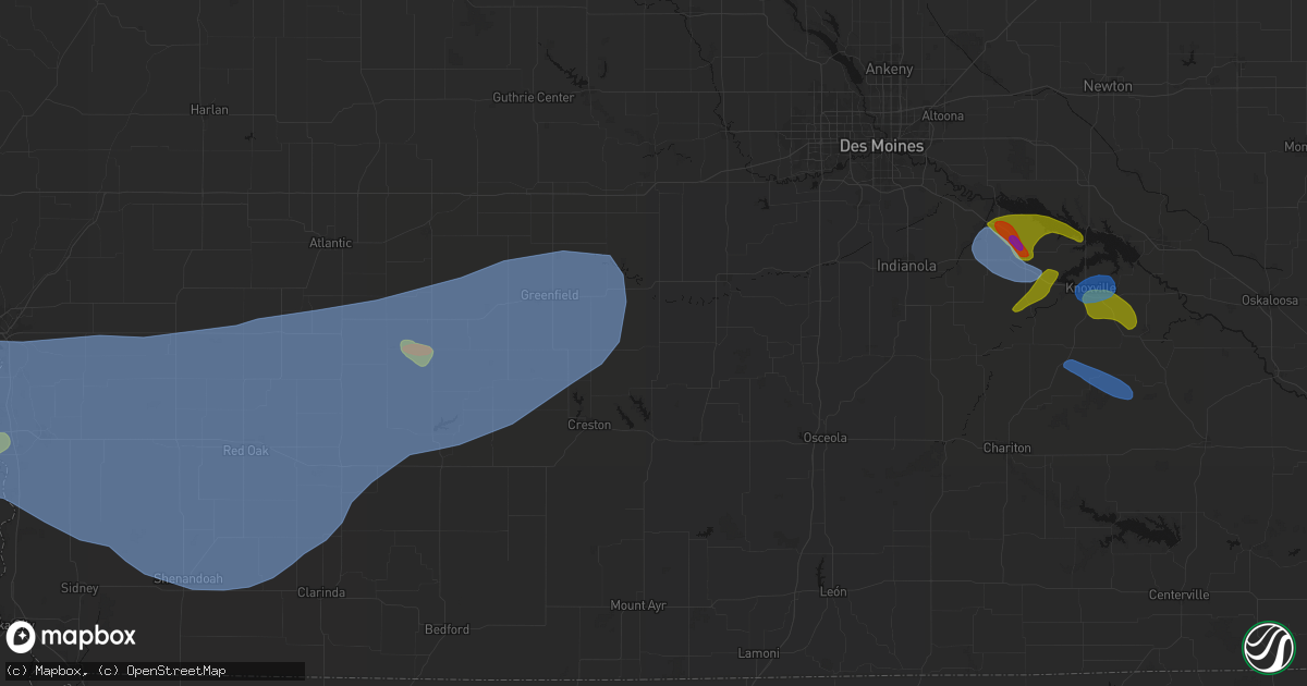Hail map in Macksburg, IA on June 5, 2026