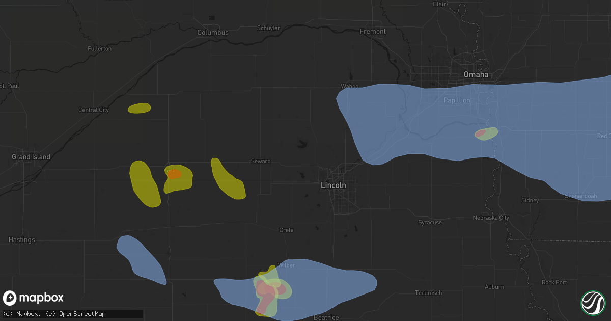 Hail map in Malcolm, NE on June 5, 2026