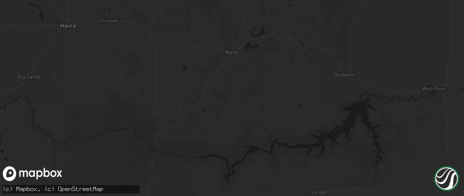 Hail map in Malta, MT on June 5, 2026