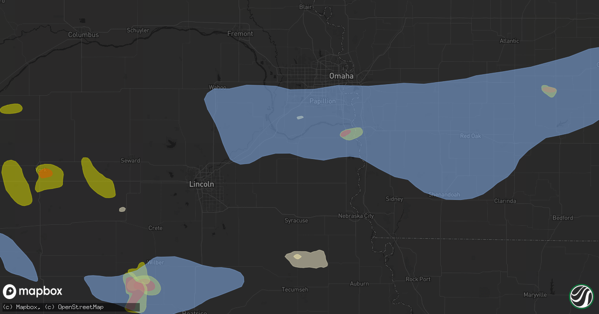 Hail map in Manley, NE on June 5, 2026