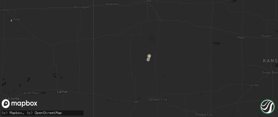 Hail map in Marienthal, KS on June 5, 2026