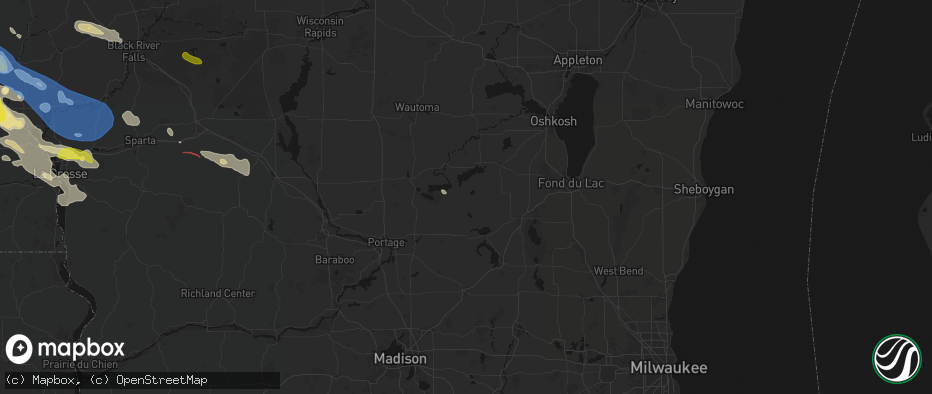Hail map in Markesan, WI on June 5, 2026