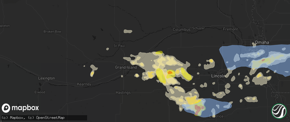 Hail map in Marquette, NE on June 5, 2026
