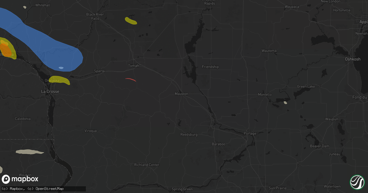 Hail map in Mauston, WI on June 5, 2026