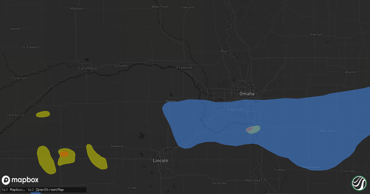 Hail map in Mead, NE on June 5, 2026