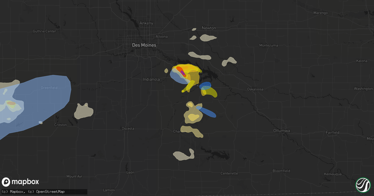 Hail map in Melcher Dallas, IA on June 5, 2026
