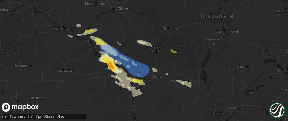 Hail map in Melrose, WI on June 5, 2026