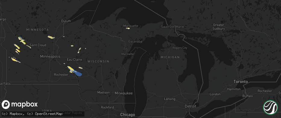 Hail map in Michigan on June 5, 2026