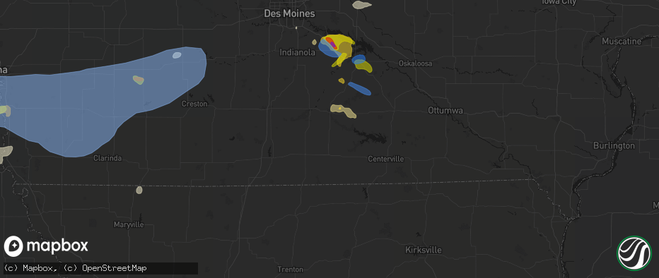 Hail map in Millerton, IA on June 5, 2026
