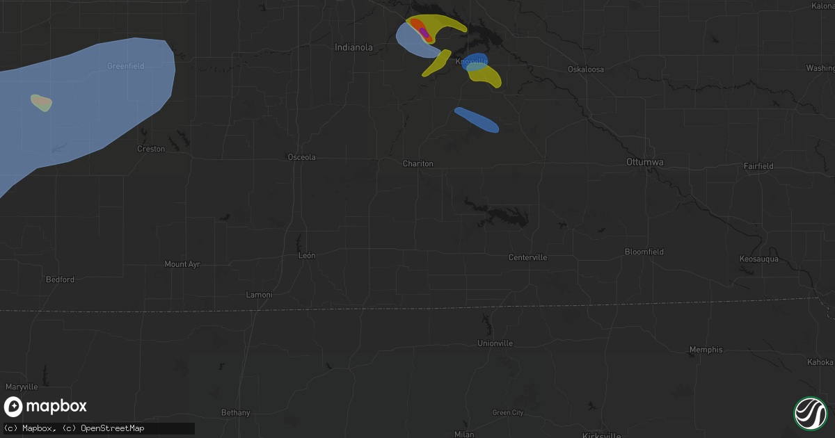 Hail map in Millerton, IA on June 5, 2026