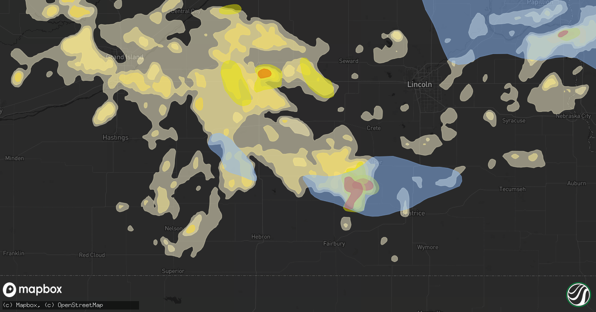 Hail map in Milligan, NE on June 5, 2026