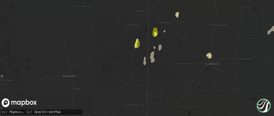 Hail map in Milnesand, NM on June 5, 2026