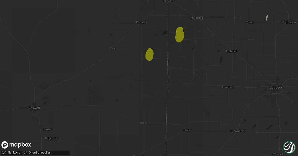 Hail map in Milnesand, NM on June 5, 2026
