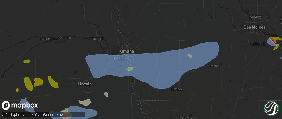 Hail map in Mineola, IA on June 5, 2026
