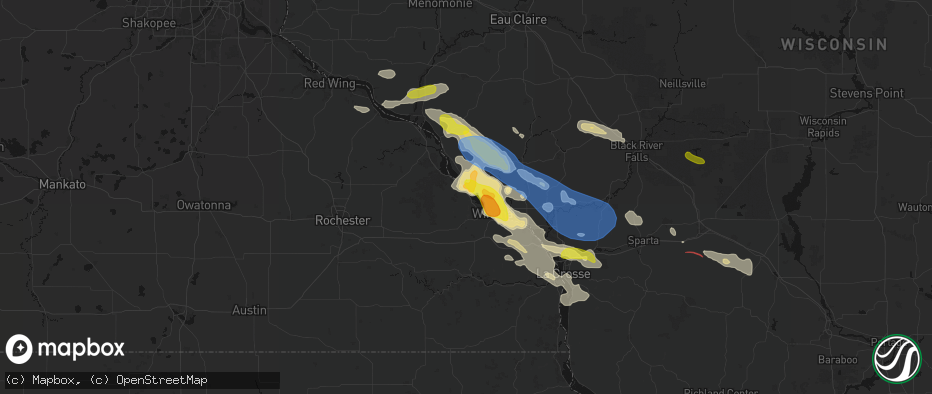 Hail map in Minnesota City, MN on June 5, 2026