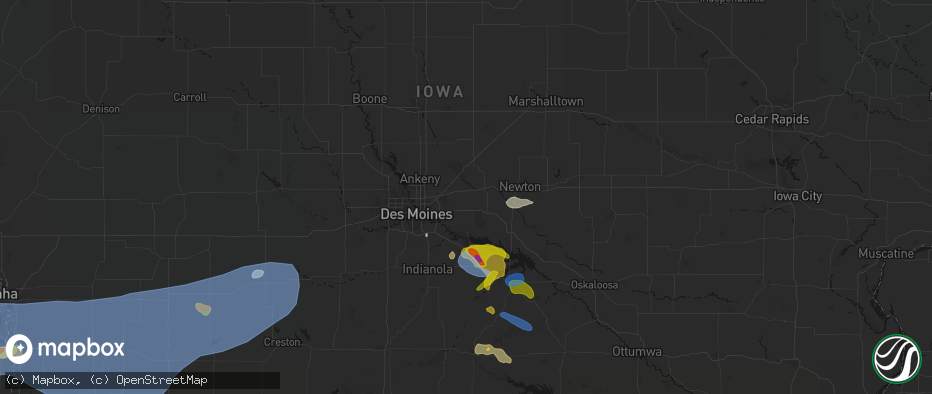 Hail map in Mitchellville, IA on June 5, 2026